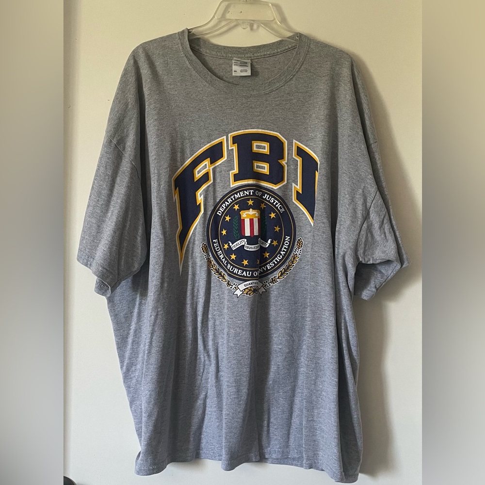 FBI Gildan Ultra Cotton T Shirt 2XL Gray Federal Bureau of Investigation